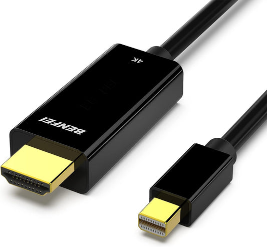 Mini Displayport to HDMI Cable,  4K Mini DP to HDMI 6 Feet Cable (Thunderbolt Compatible) with Macbook Air/Pro, Surface Pro/Dock, Monitor, Projector